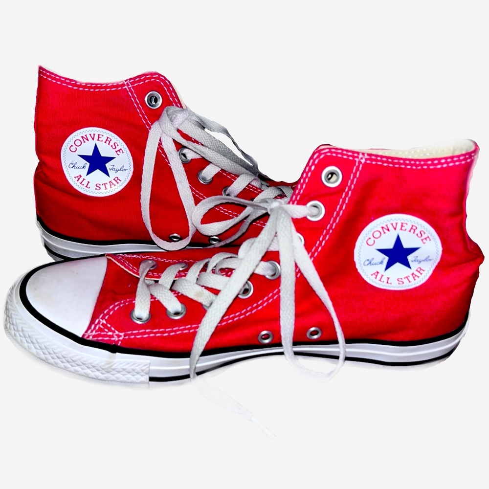 Cherry Red Hightop Chuck Taylor’s (Converse)